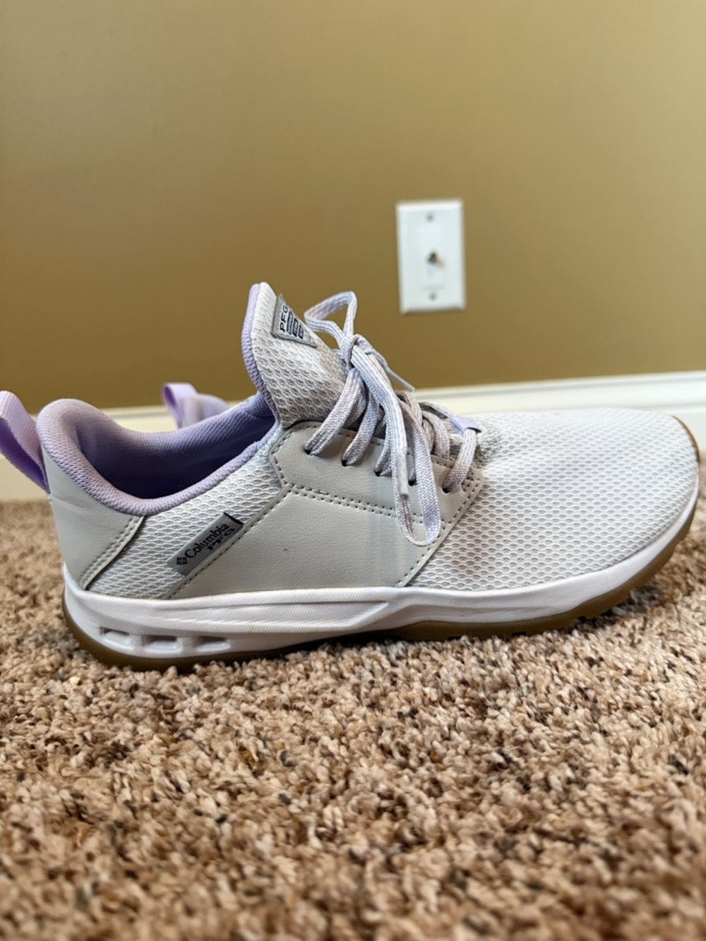 Columbia Light Gray and Lavender Athletic Sneaker